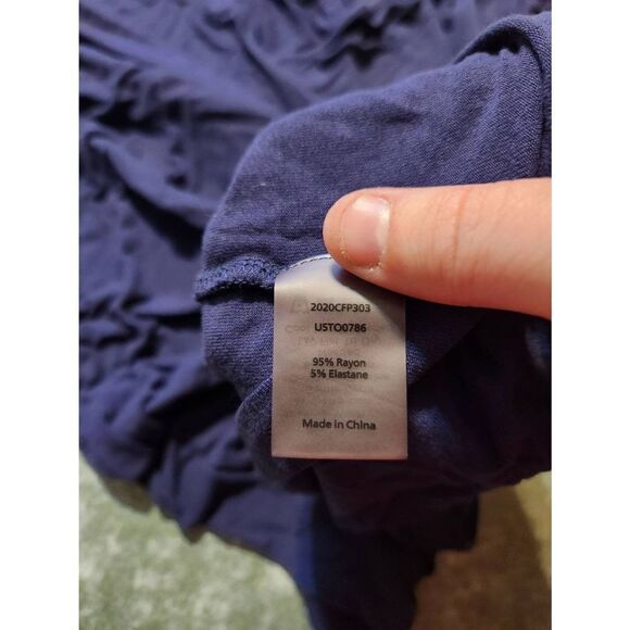 Universal Standard Genevette asymmetrical rayon navy v neck tee sz S (14-16) - Picture 4 of 5